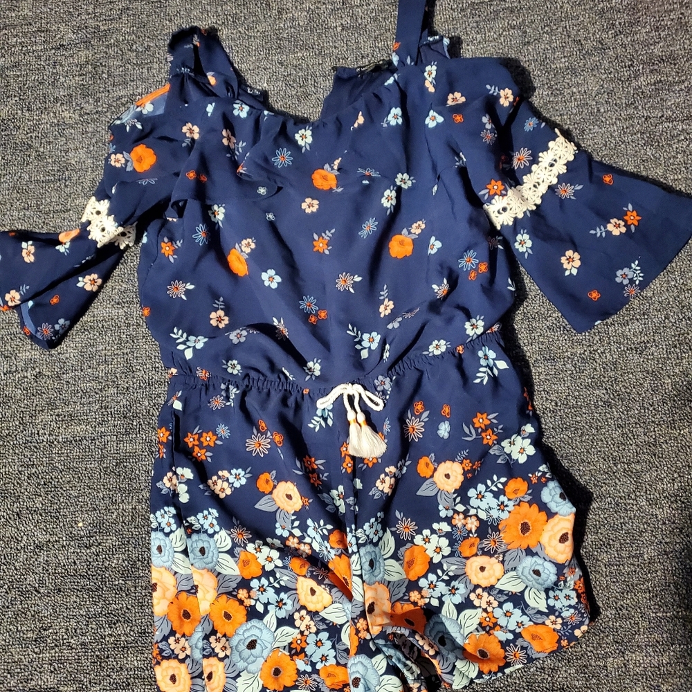 My Michelle girls xl rompers cold shoulder like new!